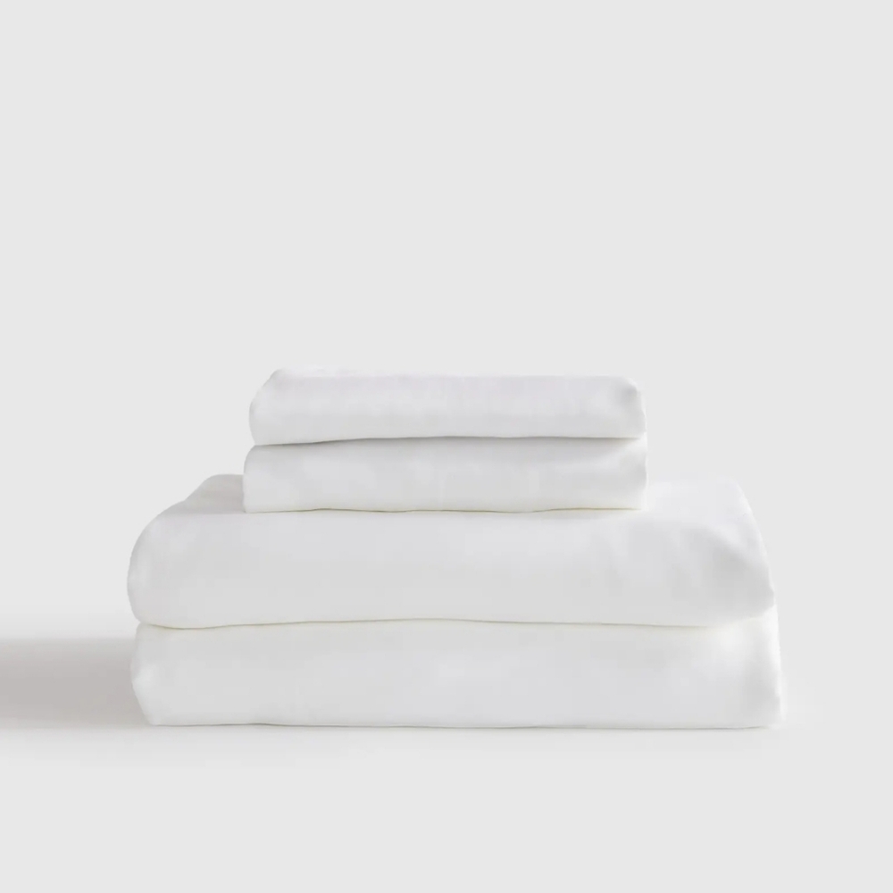 NWOT! Quince Organic Bamboo White Sheets & 2 Pillowcases! Sz. King (573)